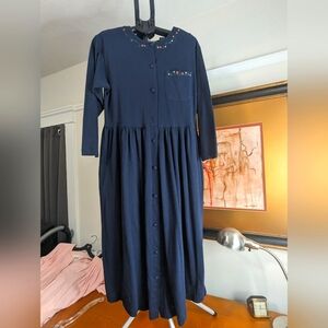 Cute Vintage cotton embroidered dress size large